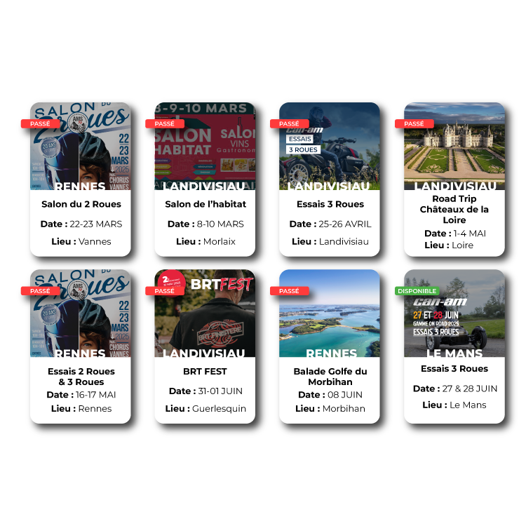 Événements passés et disponibles
